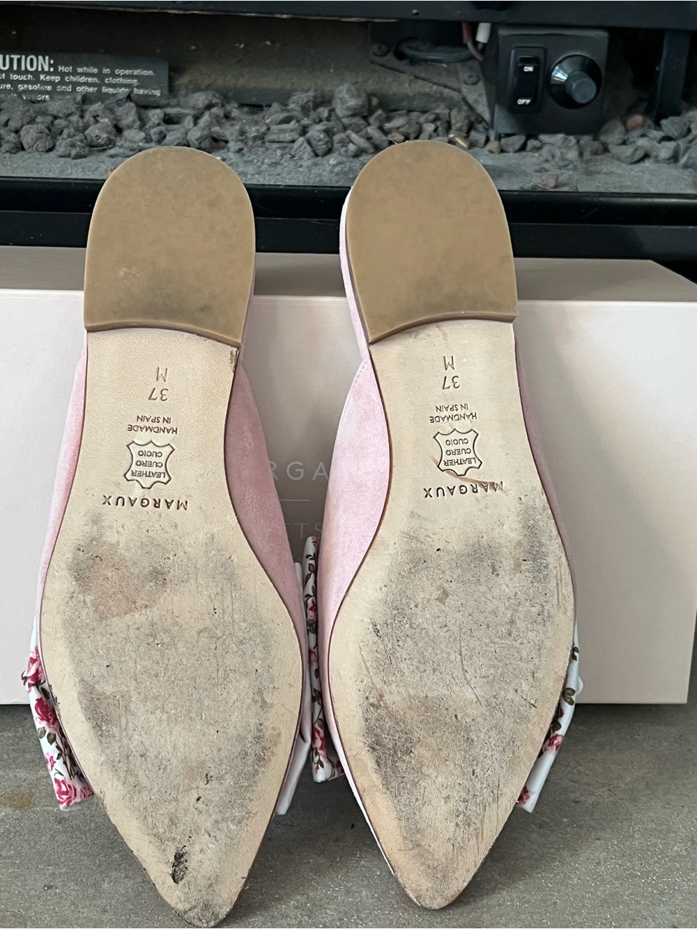 Margaux Blush Suede Slide Mules with Floral Bow Accent gal meets glam collection - Picture 2 of 7
